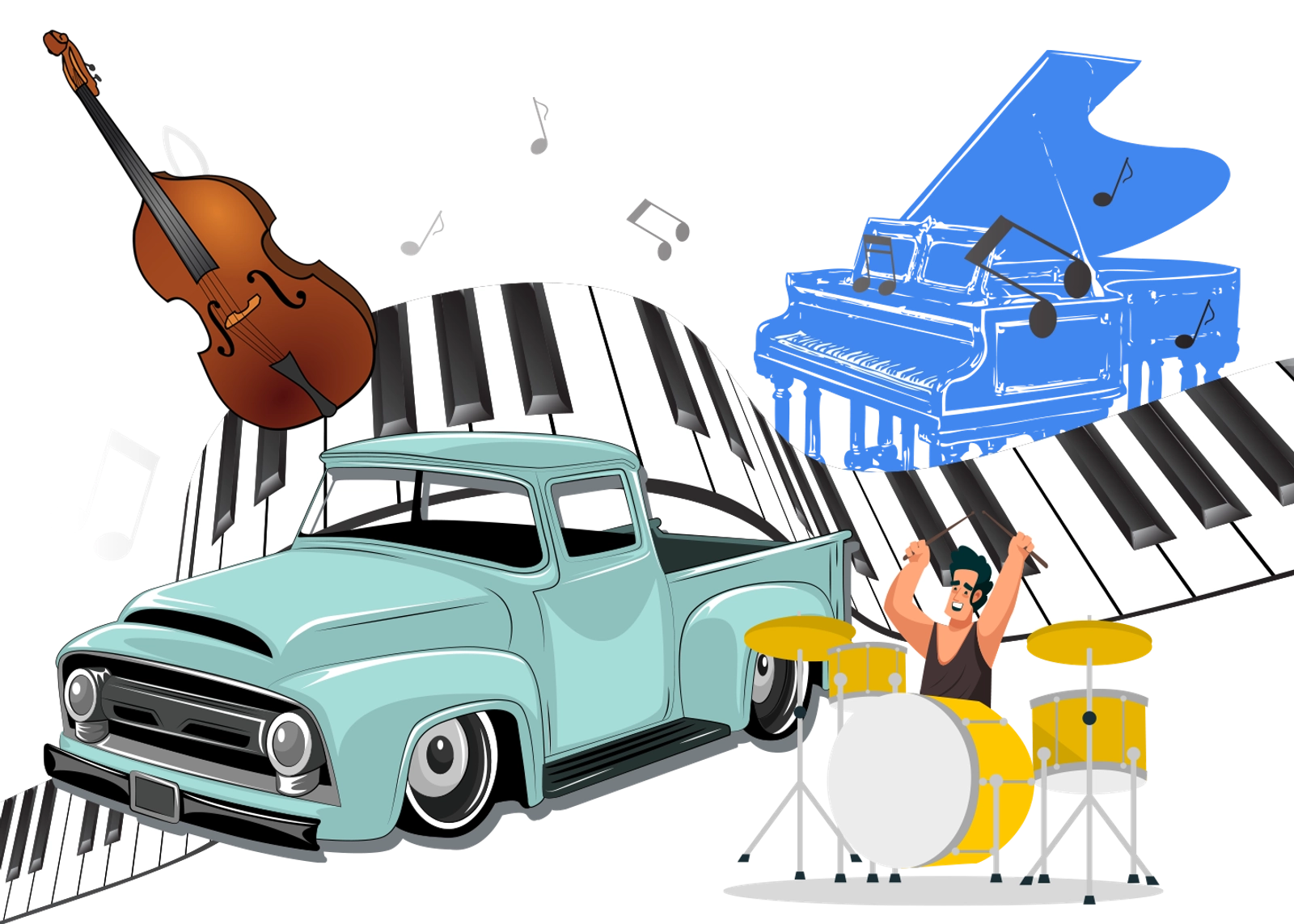 The Wheels of Life - Truck, Piano, Bass, Drums